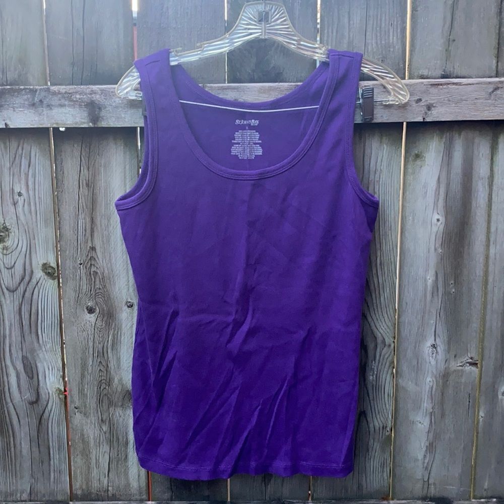 *Lot of 2*St. John’s Bay purple ribbed tank top sz. XL